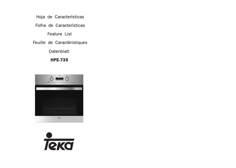 Page 1 of the manual User Manual Teka HPE 735