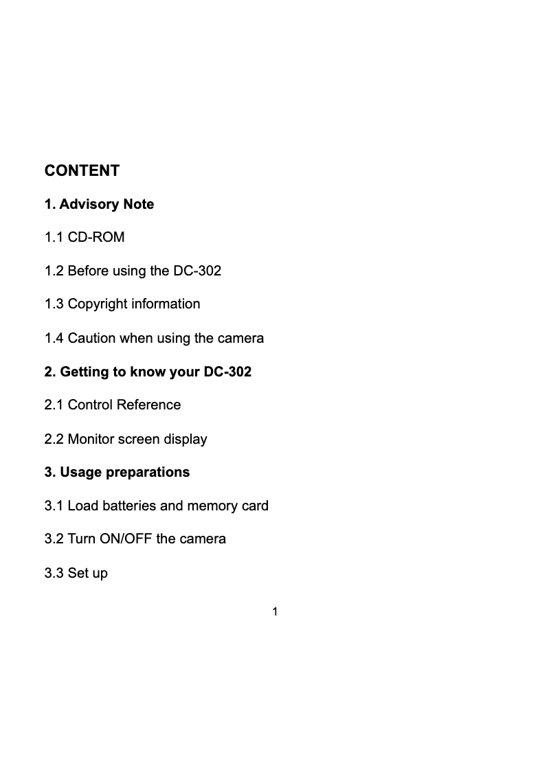 Page 1 of the manual User Manual Agfa DC-302