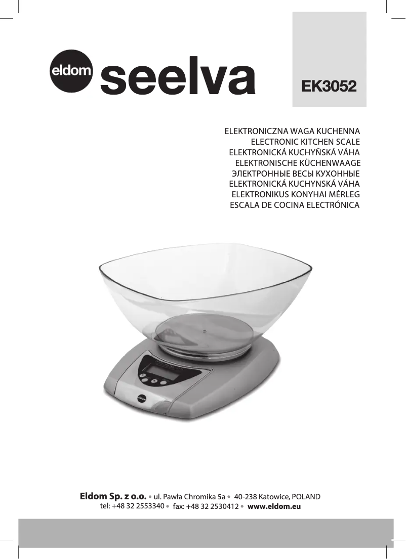 First page image of the manual for SEELVA EK3052