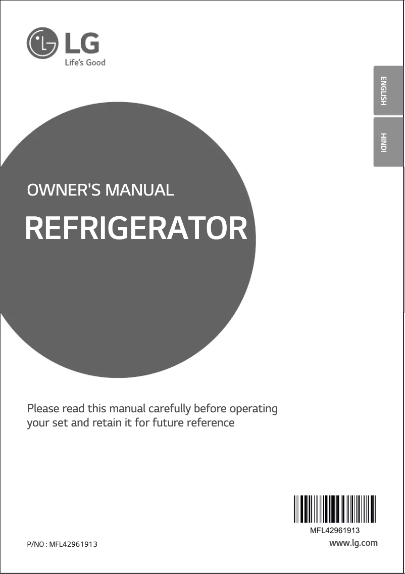 First page image of the manual for GL-B181RRLW
