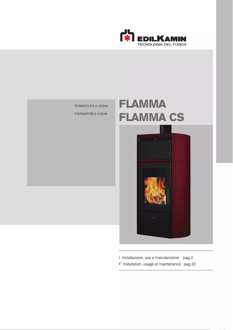 Page 1 of the manual User Manual Edilkamin FLAMMA