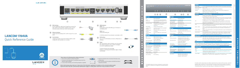 Image de la première page du manuel de l'appareil 1784VA