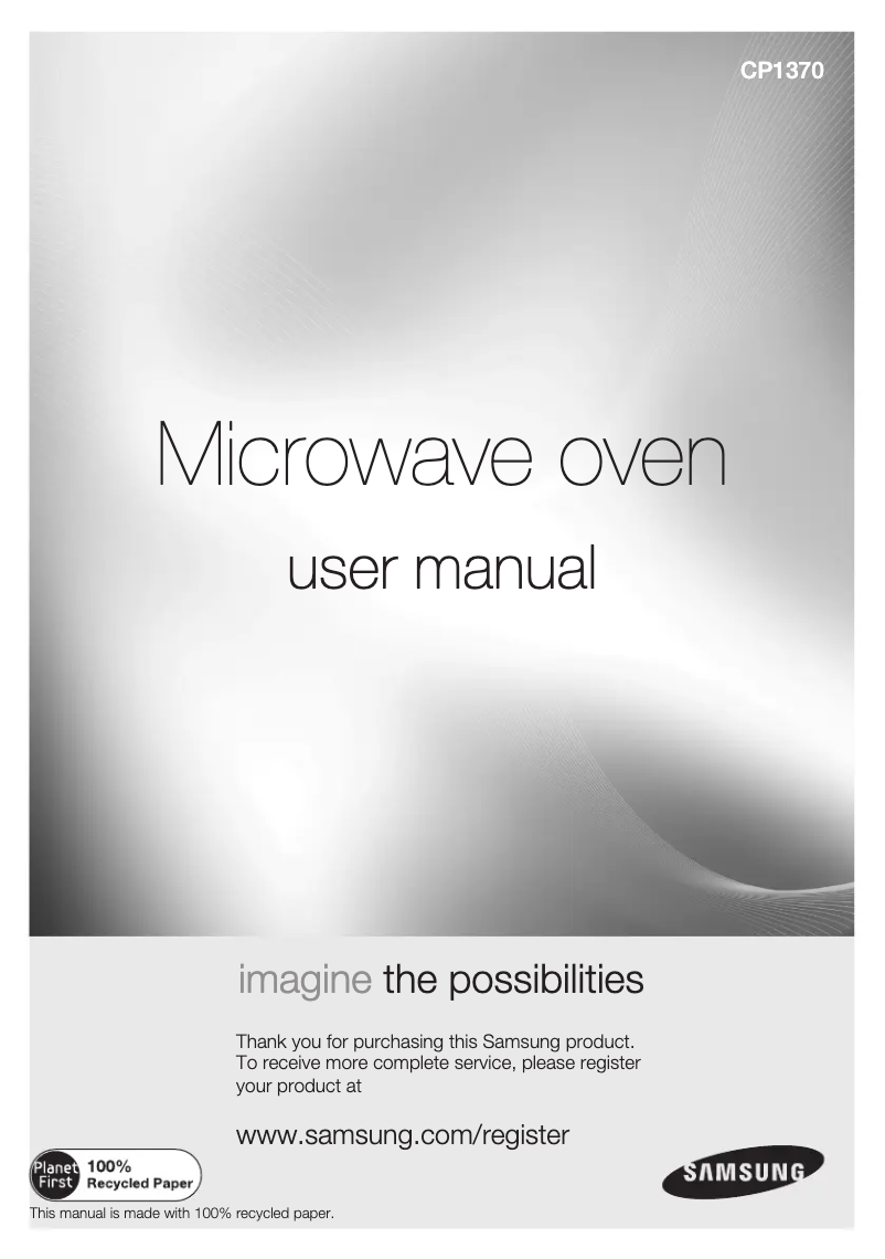 Page 1 of the manual User Manual Samsung CP1370