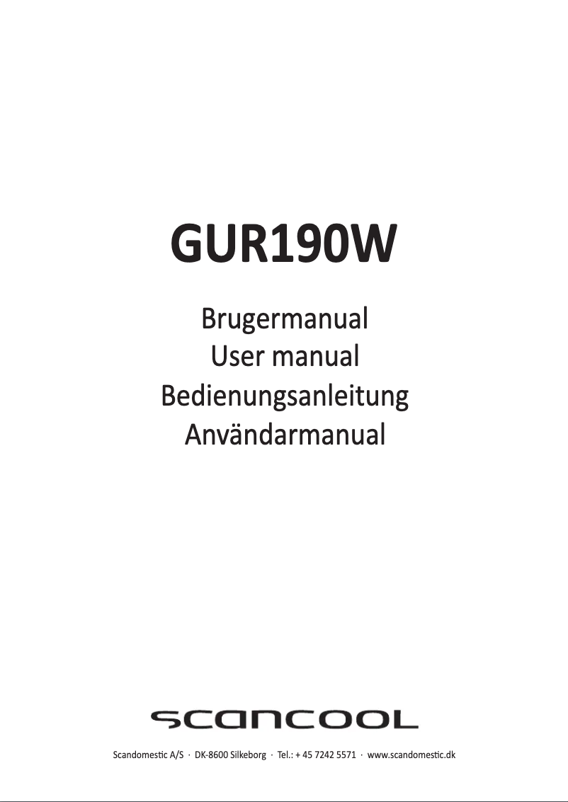 First page image of the manual for GUR190W