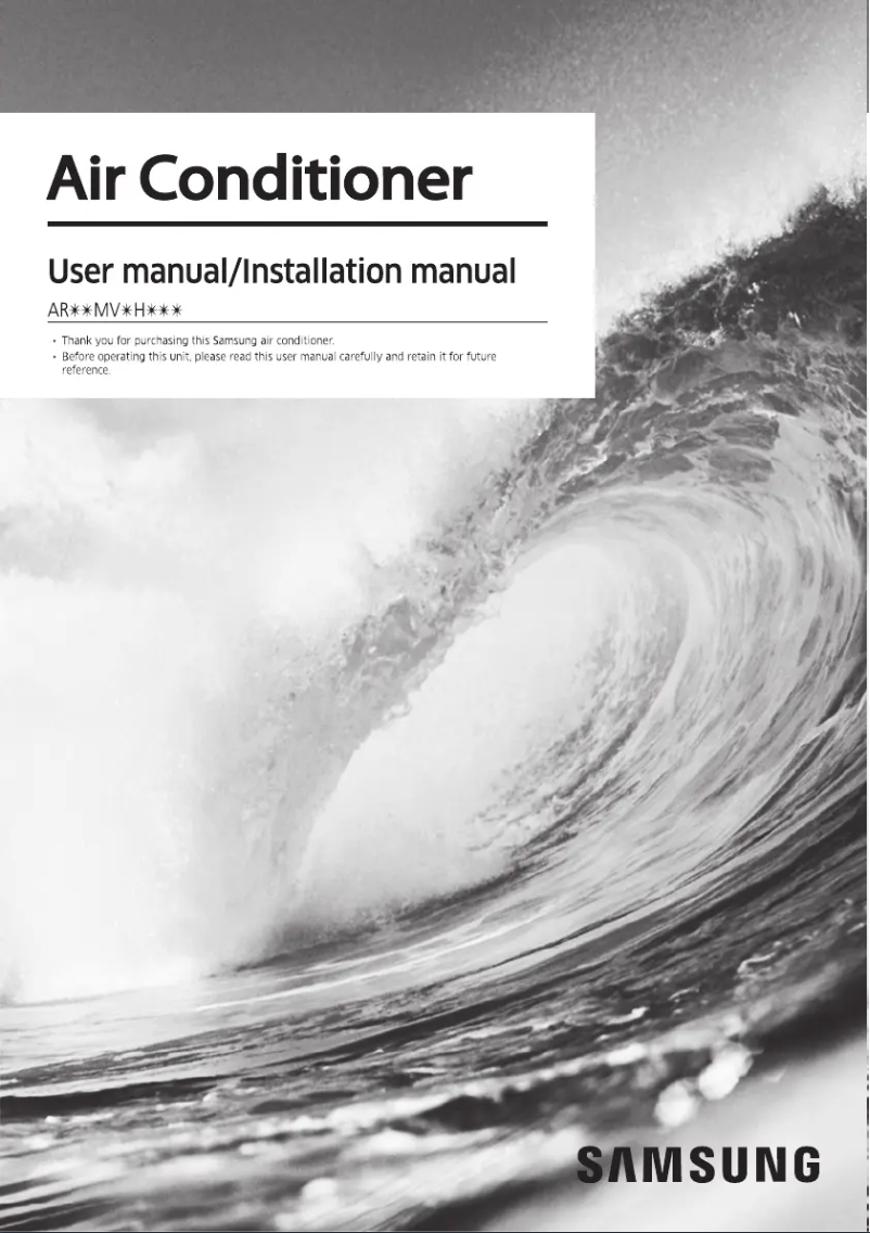 Page 1 of the manual User Manual Samsung AR18MV3HNWKNNA