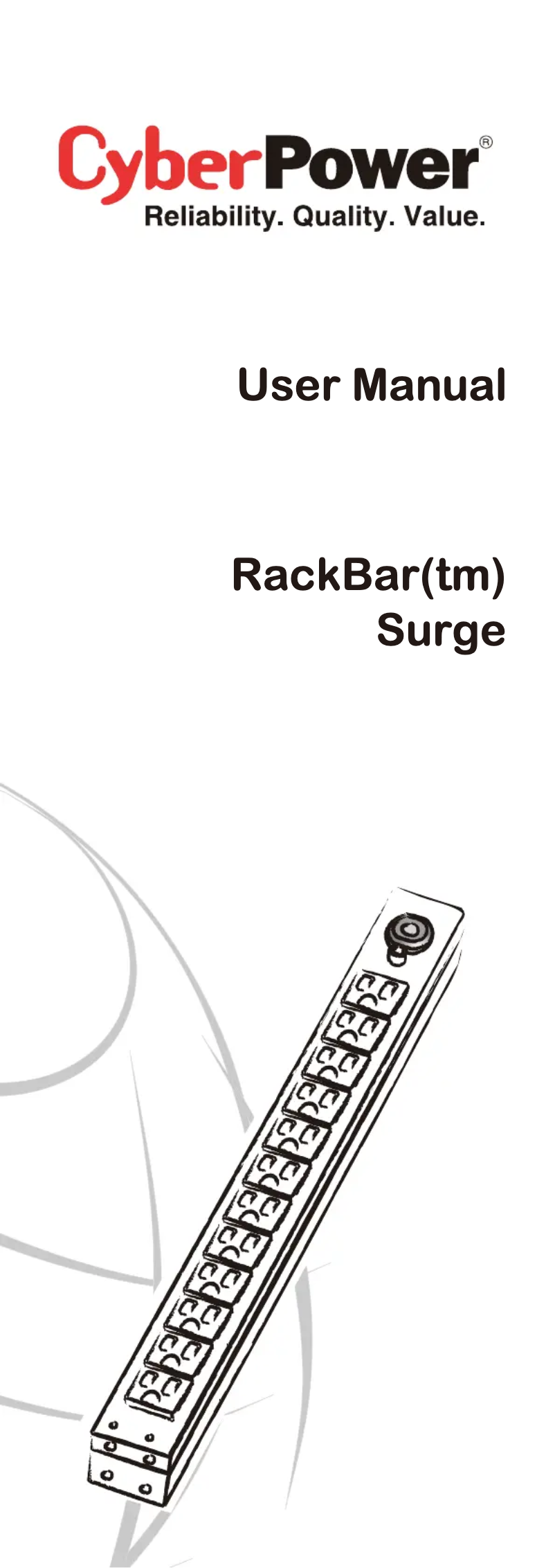 First page image of the manual for Rackbar RKBS15S4F12R