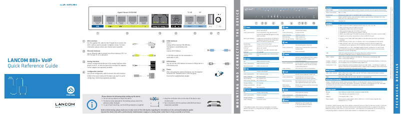 Image de la première page du manuel de l'appareil 883+ VoIP