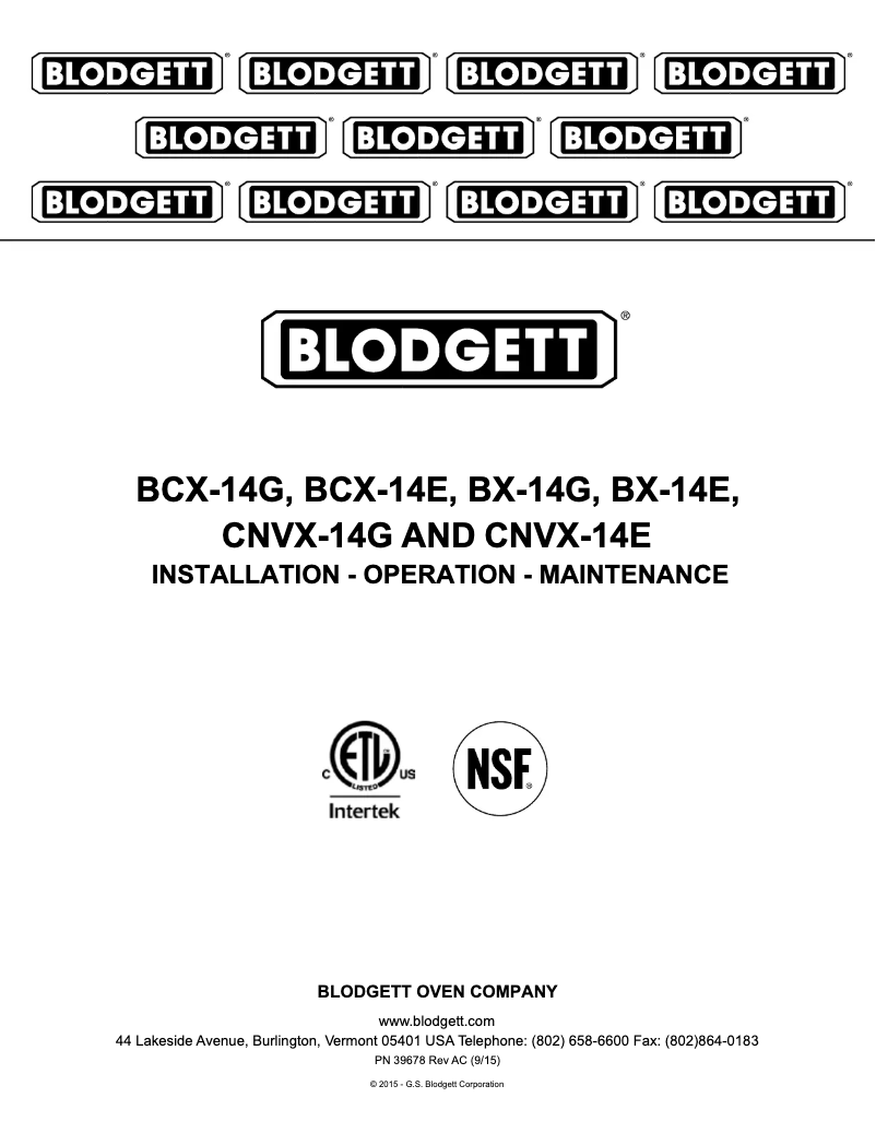 First page image of the manual for BX-14E