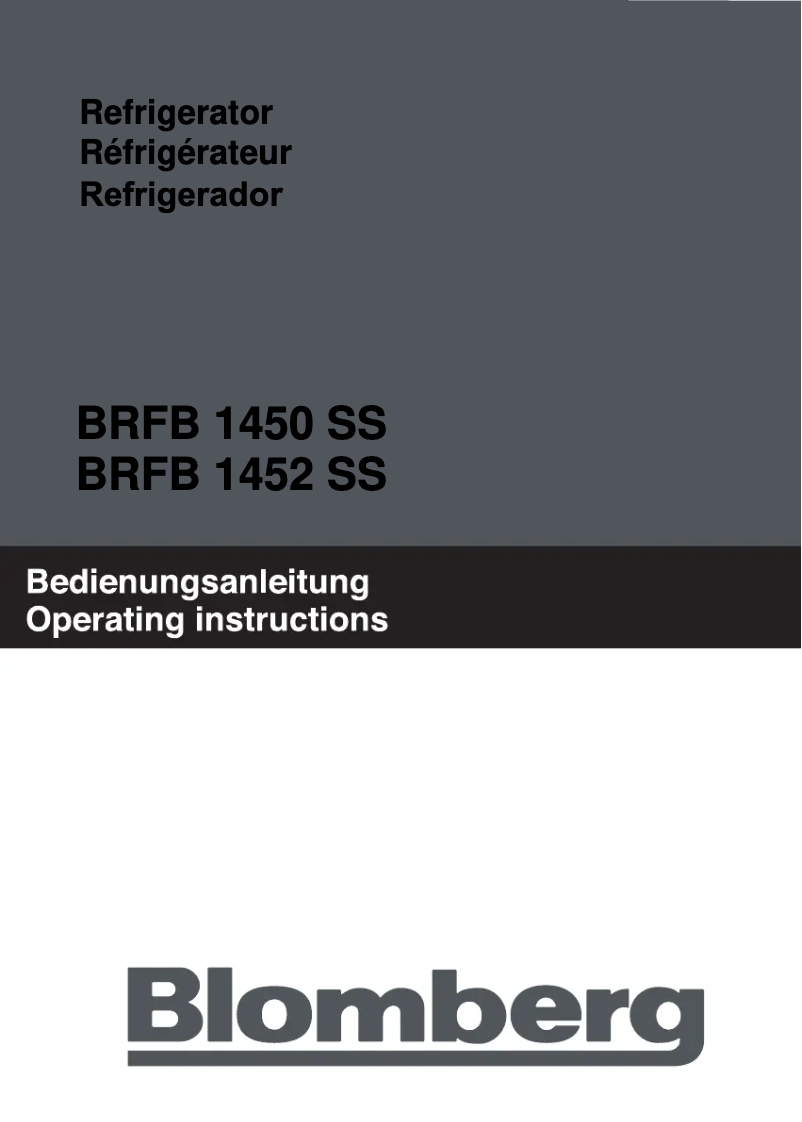 First page image of the manual for BRFB 1452 SS