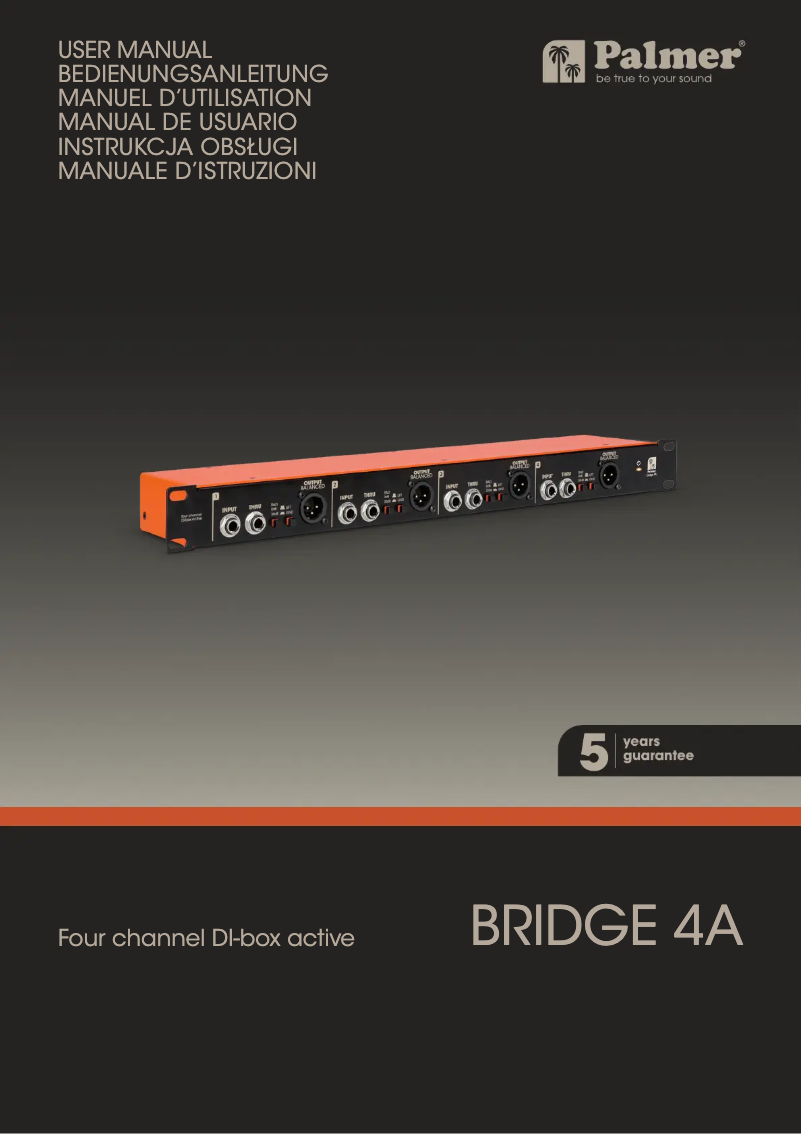 Page 1 of the manual User Manual Palmer BRIDGE 4A