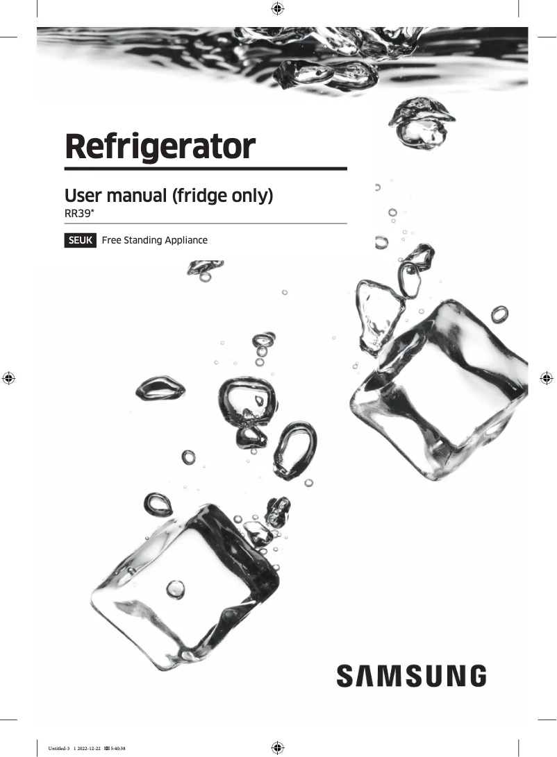 First page image of the manual for RR39C7BJ5S9