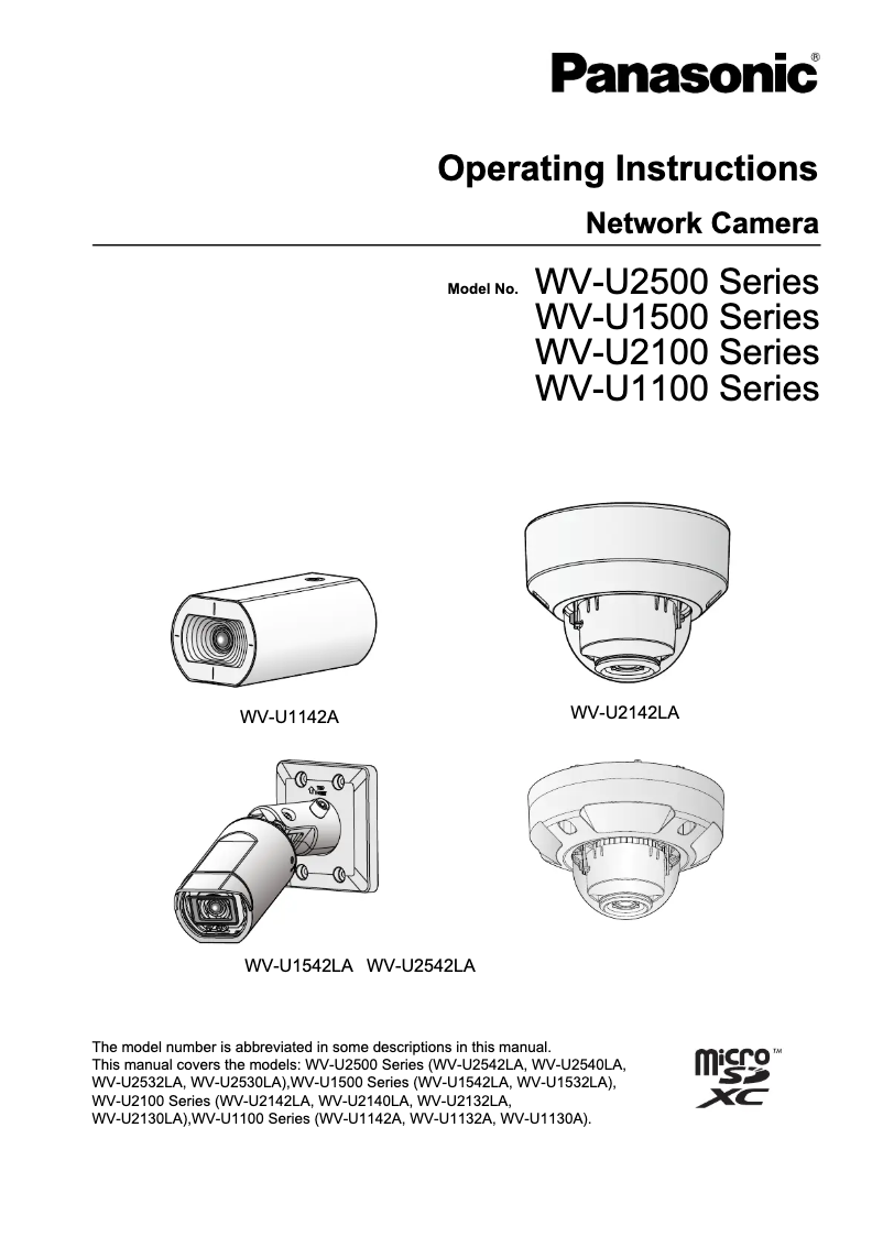 First page image of the manual for WV-U2542L