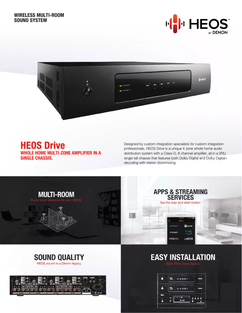 Page 1 of the manual Technical Sheet Denon HEOS Drive