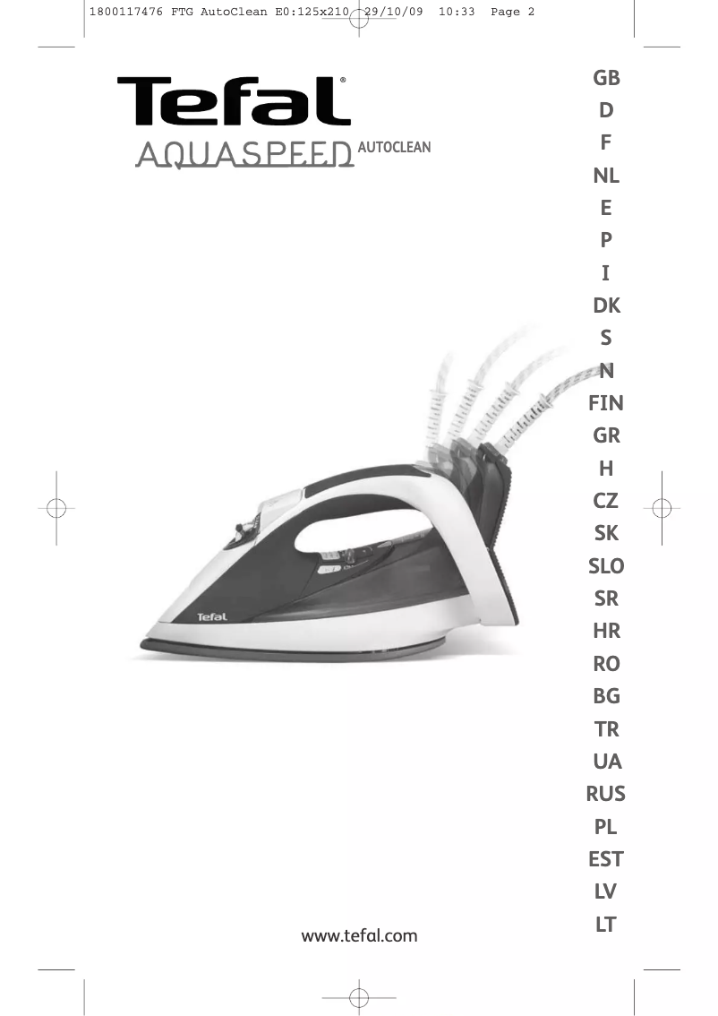 Page 1 of the manual User Manual Tefal Aquaspeed FV5275Z0