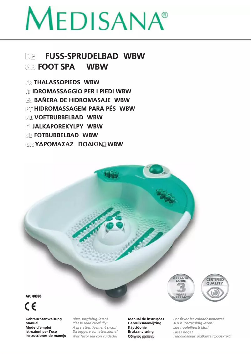 Page 1 of the manual User Manual Medisana WBW