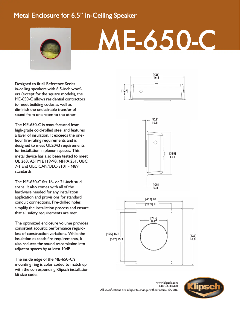 Page 1 of the manual Instruction Manual Klipsch ME-650-C
