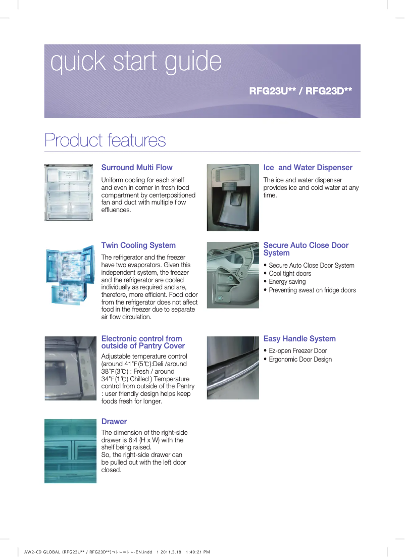 Page 1 of the manual User Manual Samsung RFG23