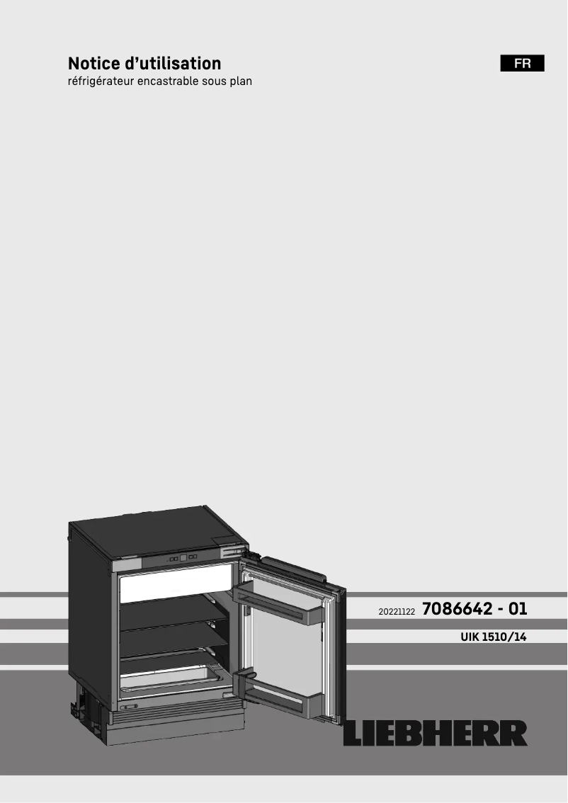 Page 1 of the manual User Manual Liebherr UIK1510-25