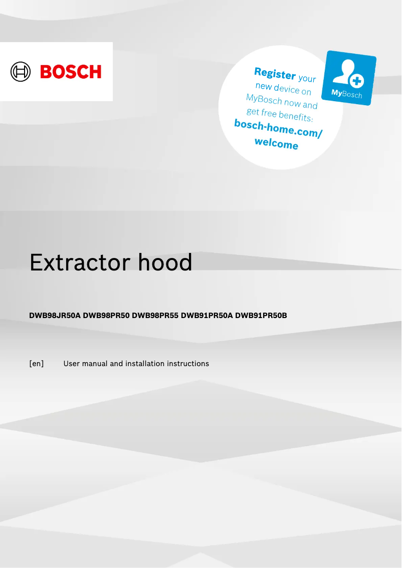 First page image of the manual for DWB91PR50A