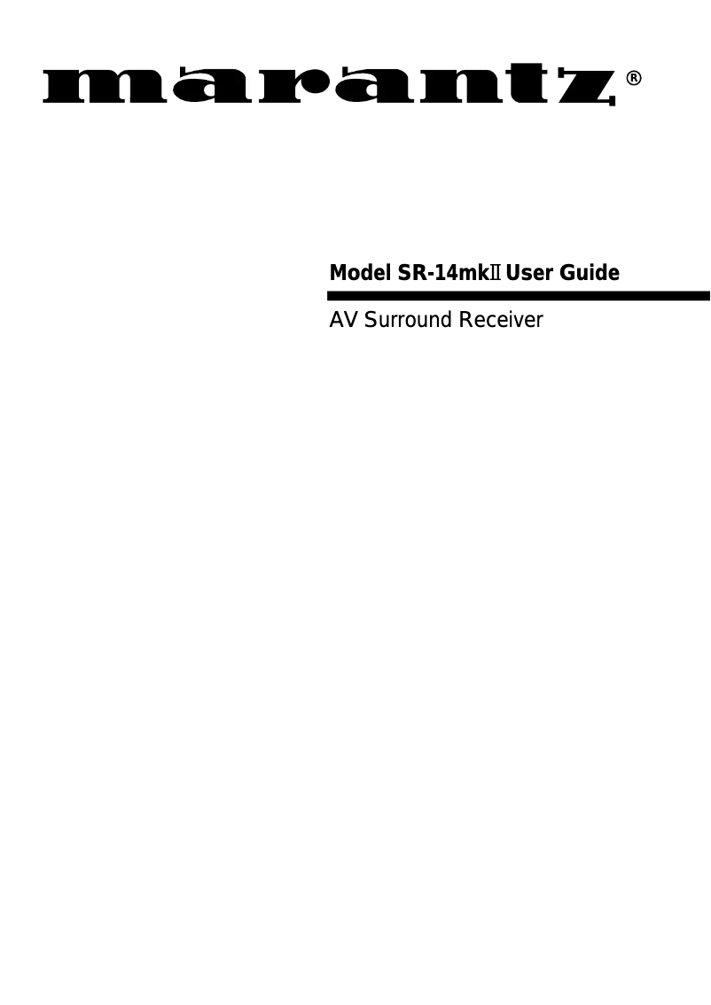 Page 1 of the manual User Manual Marantz SR14 MKII