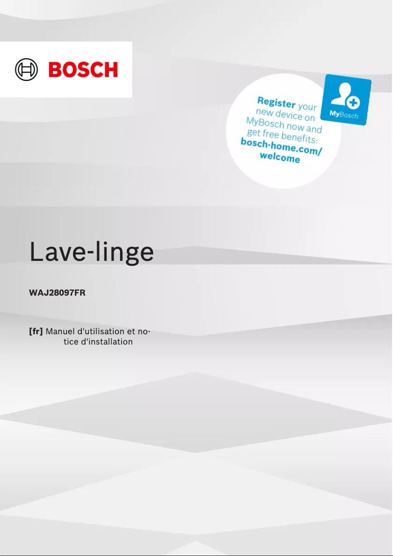 First page image of the manual for WAJ28097FR