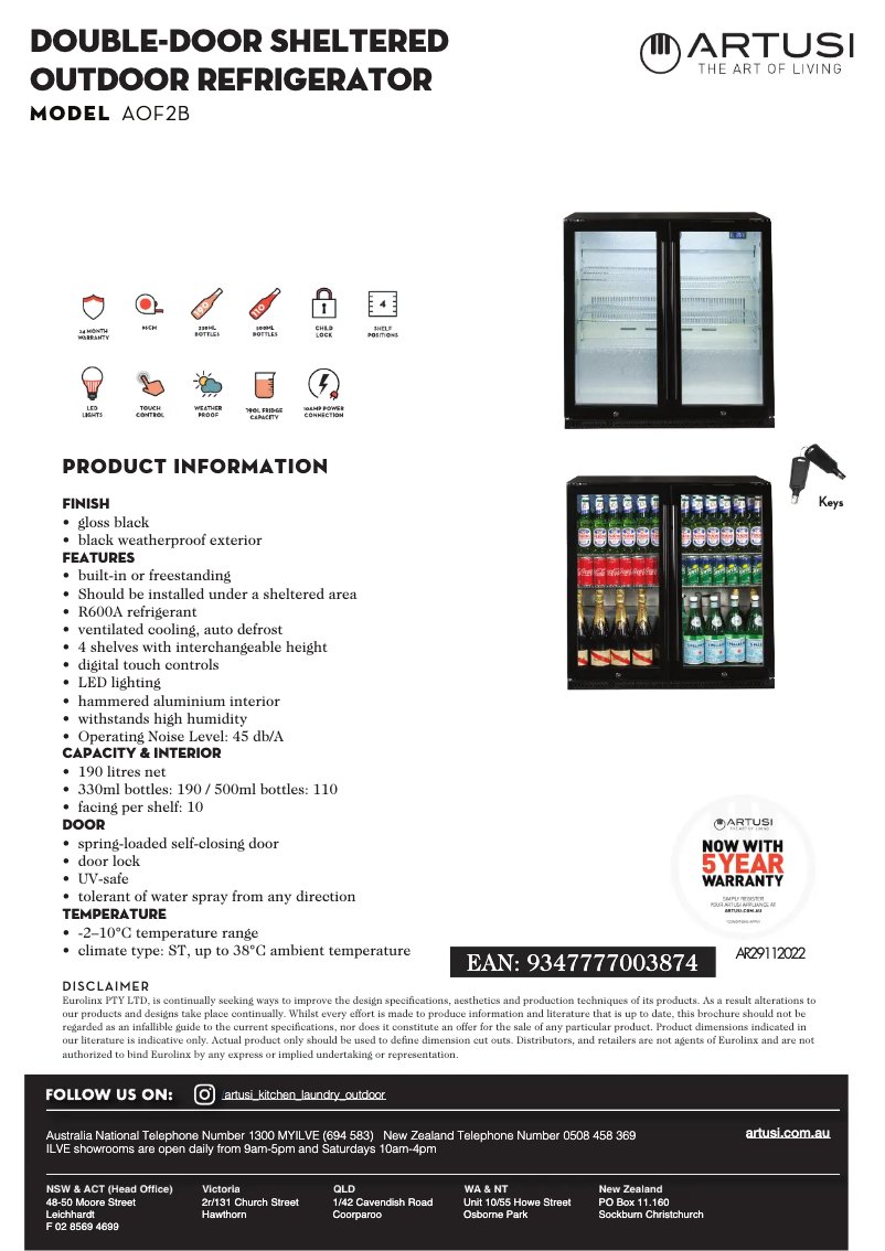 First page image of the manual for AOF2B