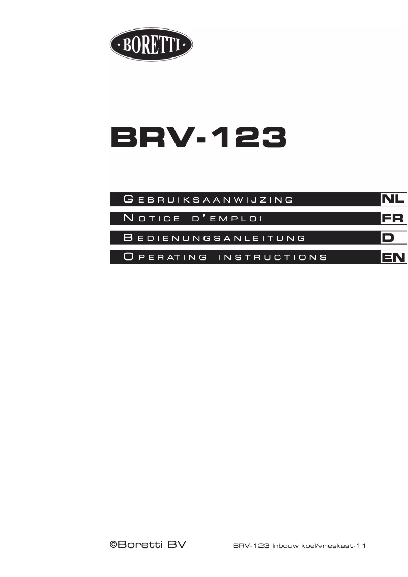 Page 1 of the manual User Manual Boretti BRV-123