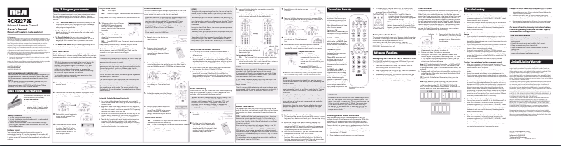 First page image of the manual for RCR3273E