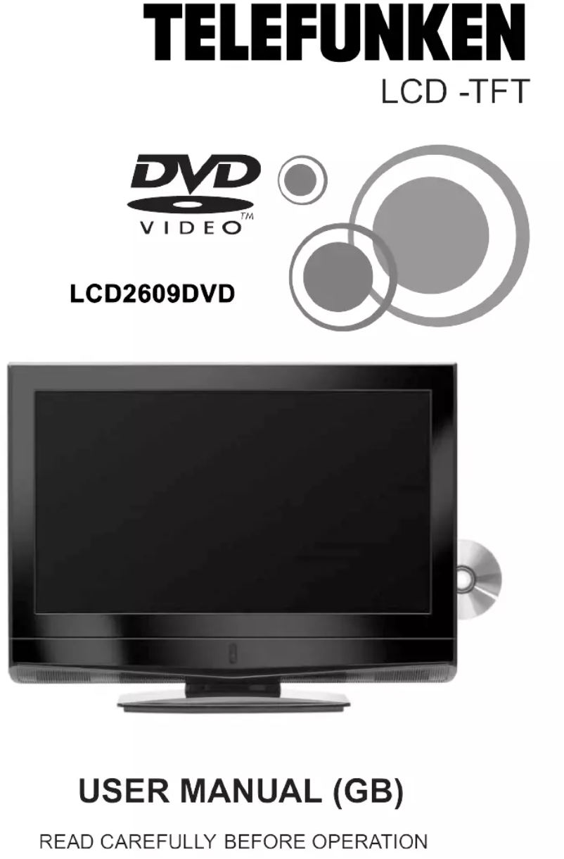 First page image of the manual for LCD2609DVD