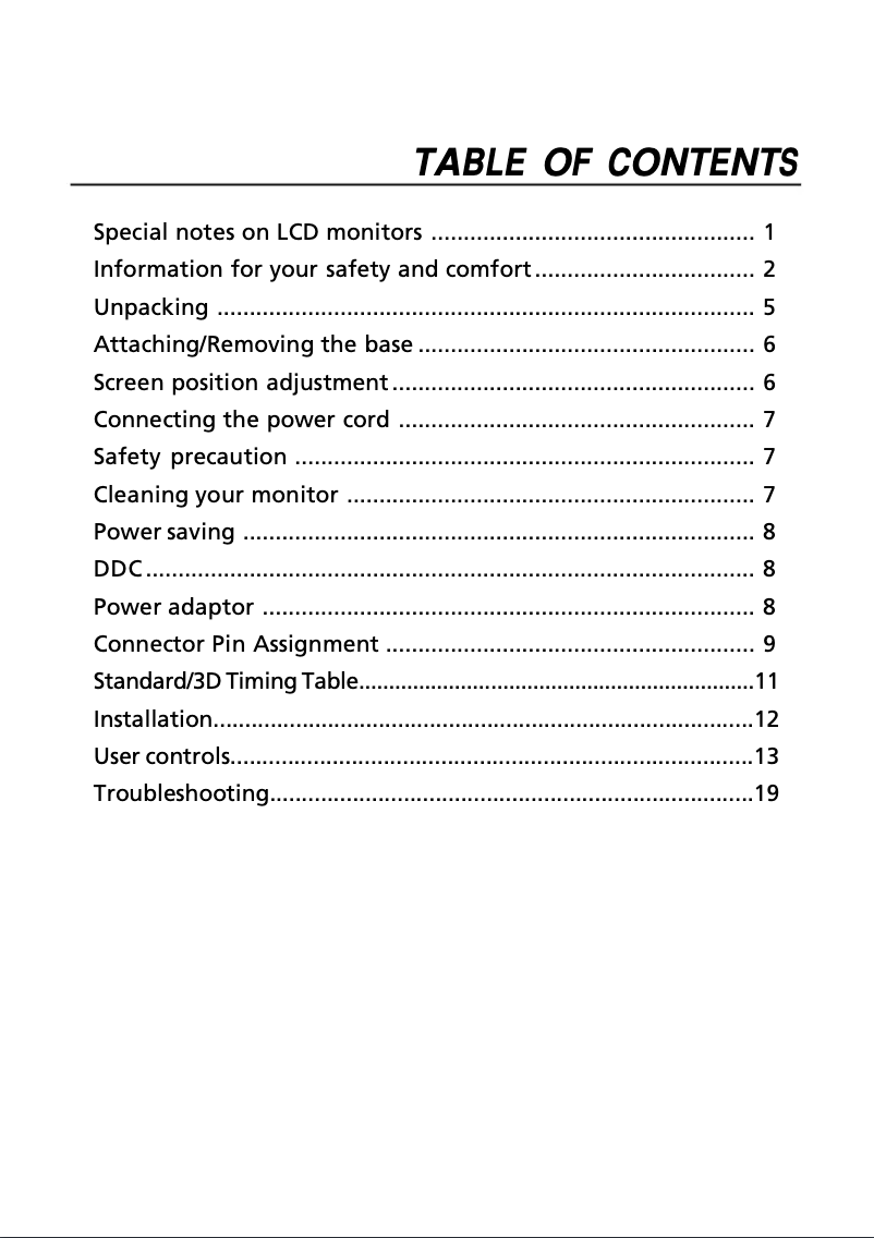 Page 1 of the manual User Manual Acer G276HL