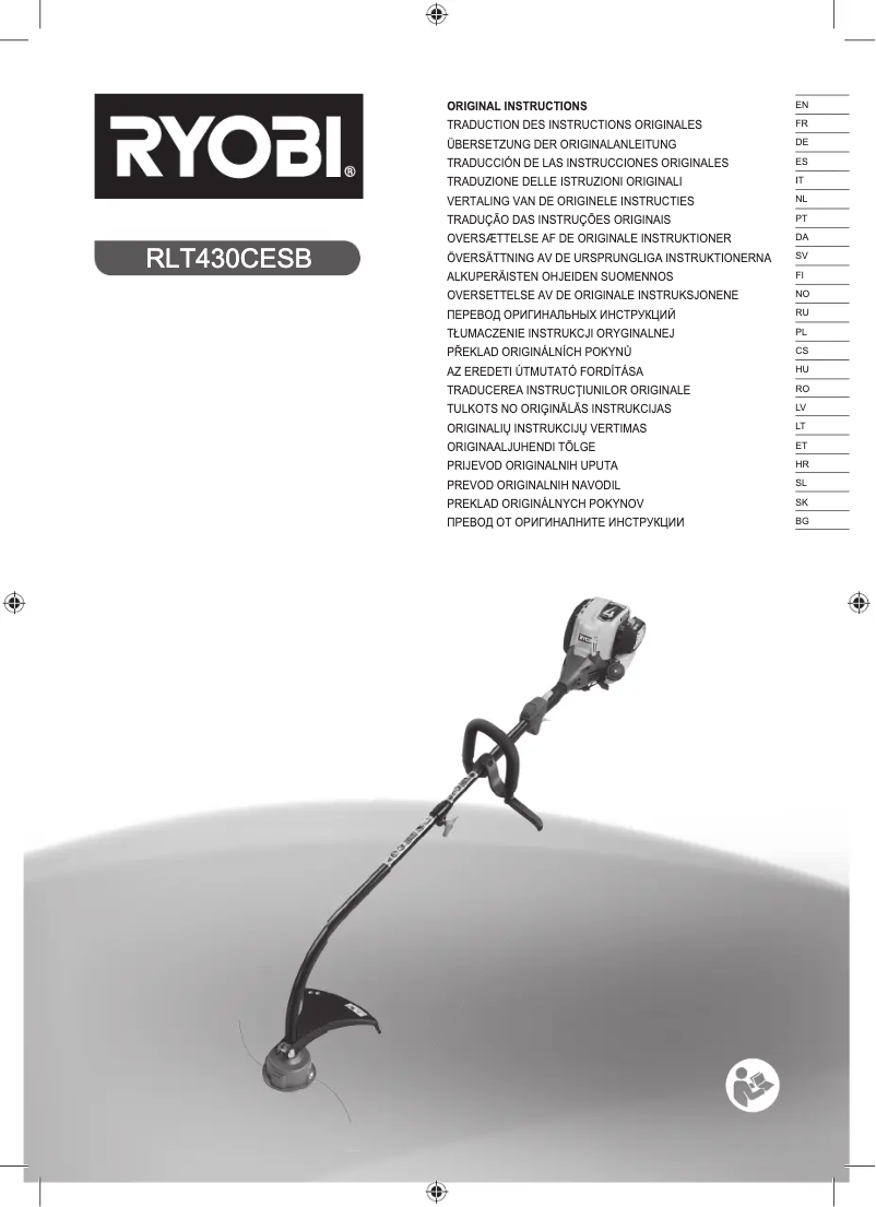 Page 1 of the manual User Manual RYOBI RLT430CESB