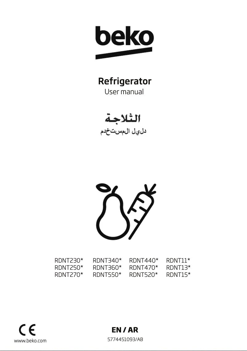 First page image of the manual for RDNT550XS