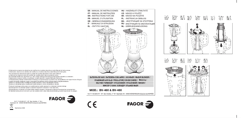 Page 1 of the manual User Manual Fagor BV-460