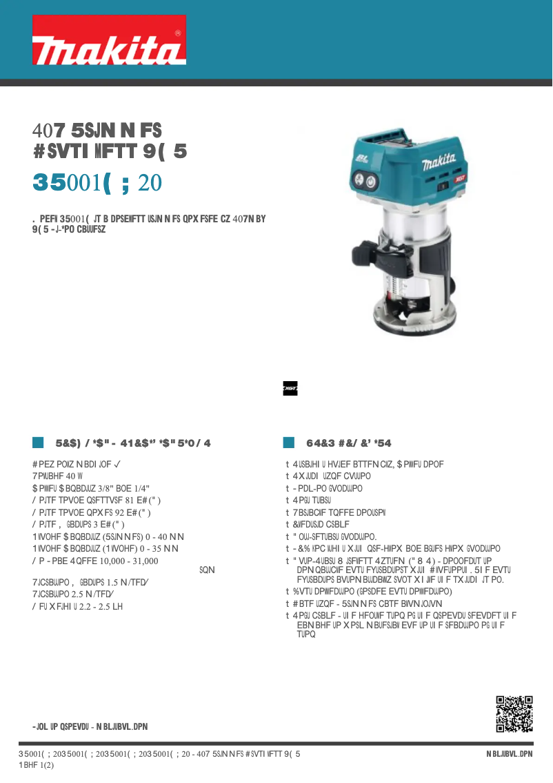 First page image of the manual for RT001G