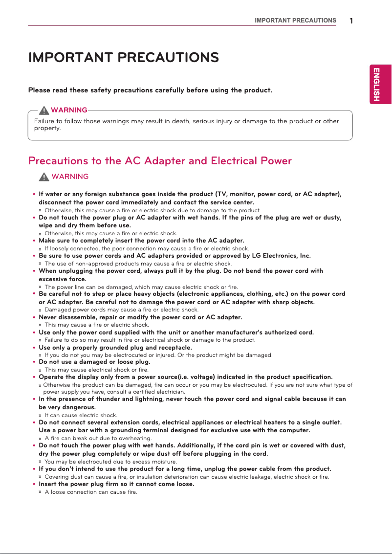 Page 1 of the manual User Manual LG 27MB65PY