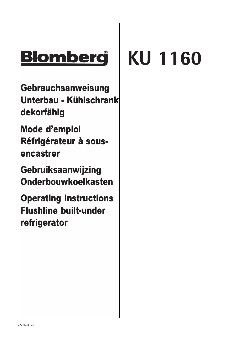 First page image of the manual for KU1160