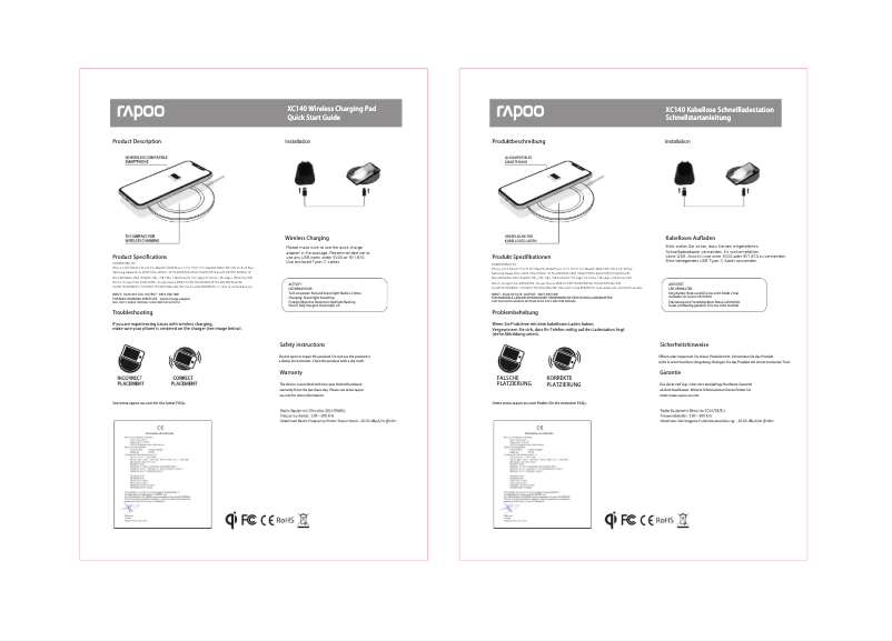 First page image of the manual for XC140
