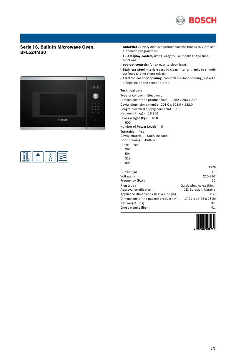 First page image of the manual for BFL524MS0