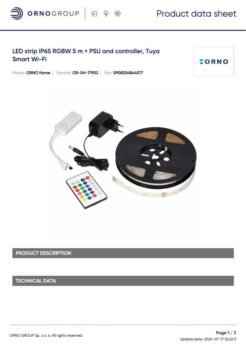 Image de la première page du manuel de l'appareil OR-SH-17902