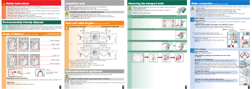 Page 1 of the manual Installation Guide Siemens WS10O160BY
