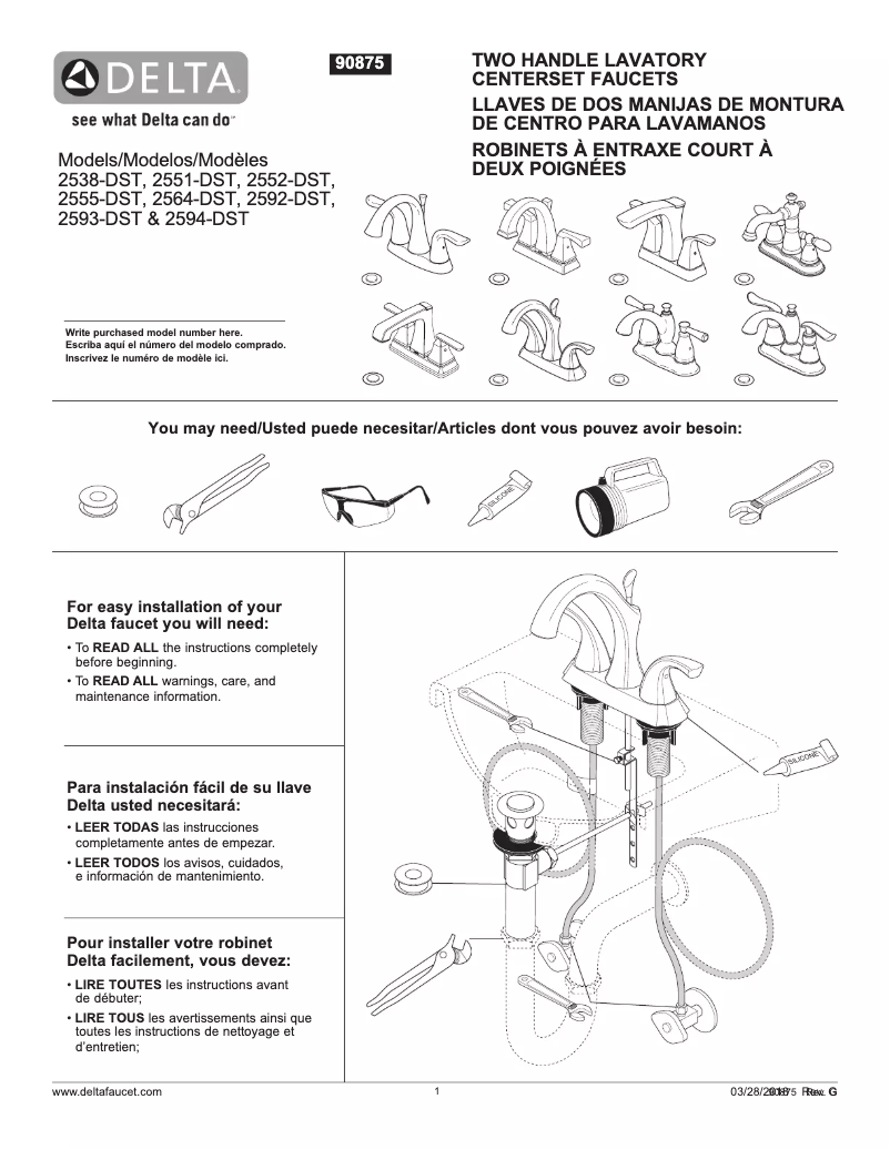 Page 1 of the manual User Manual Delta 2564-MPU-DST