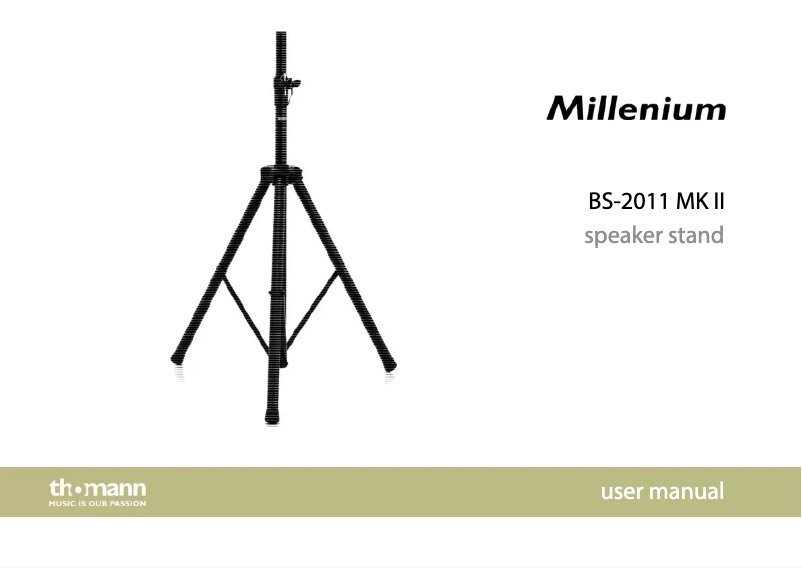 Page 1 of the manual User Manual Millenium BS-2011 MK II