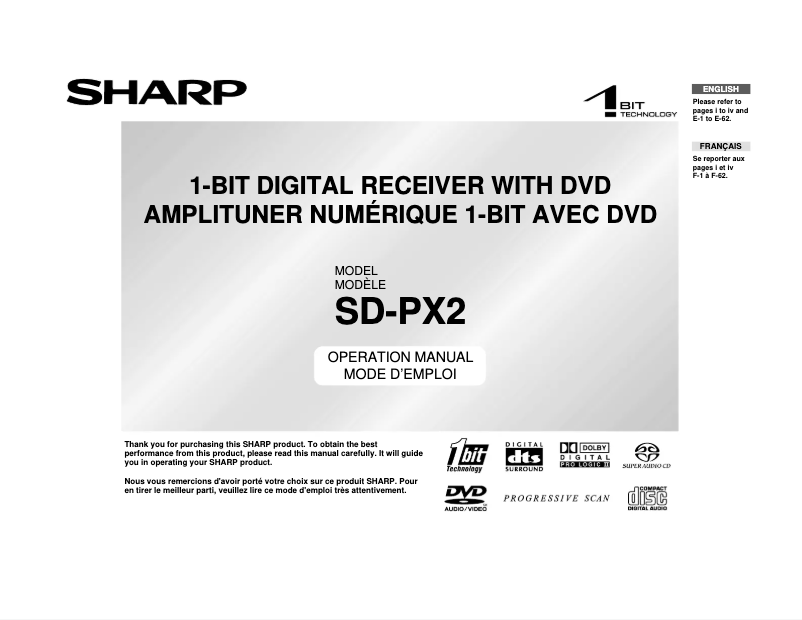 Page 1 of the manual User Manual Sharp SD-PX2