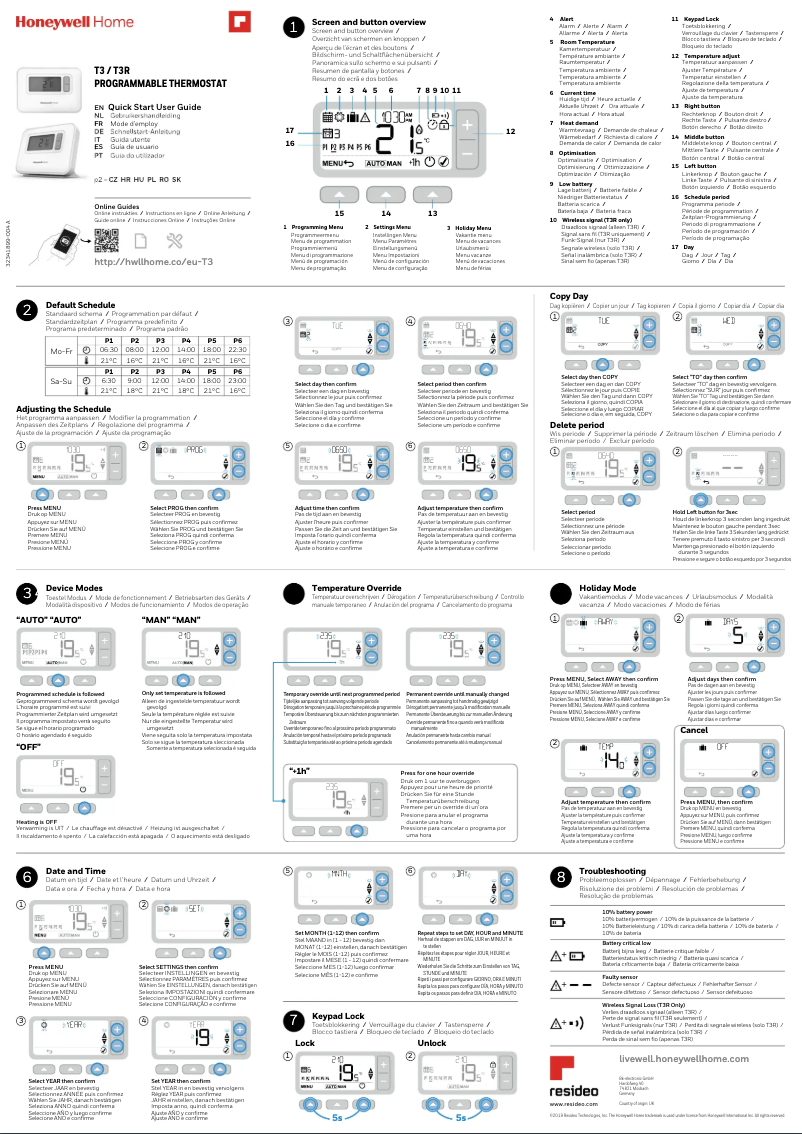 Page 1 of the manual User Manual Honeywell T3R