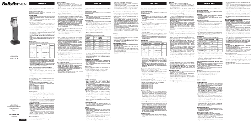 Page 1 of the manual User Manual BaByliss Super-X E996E