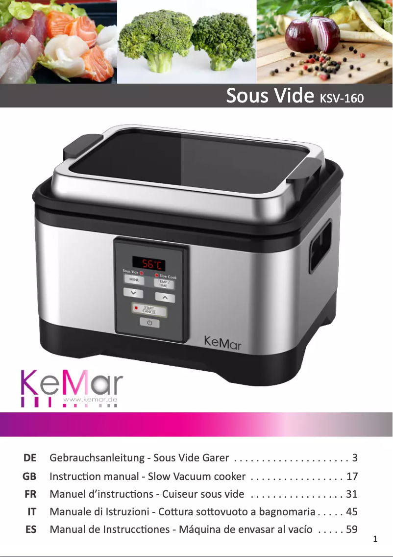 First page image of the manual for KSV-160