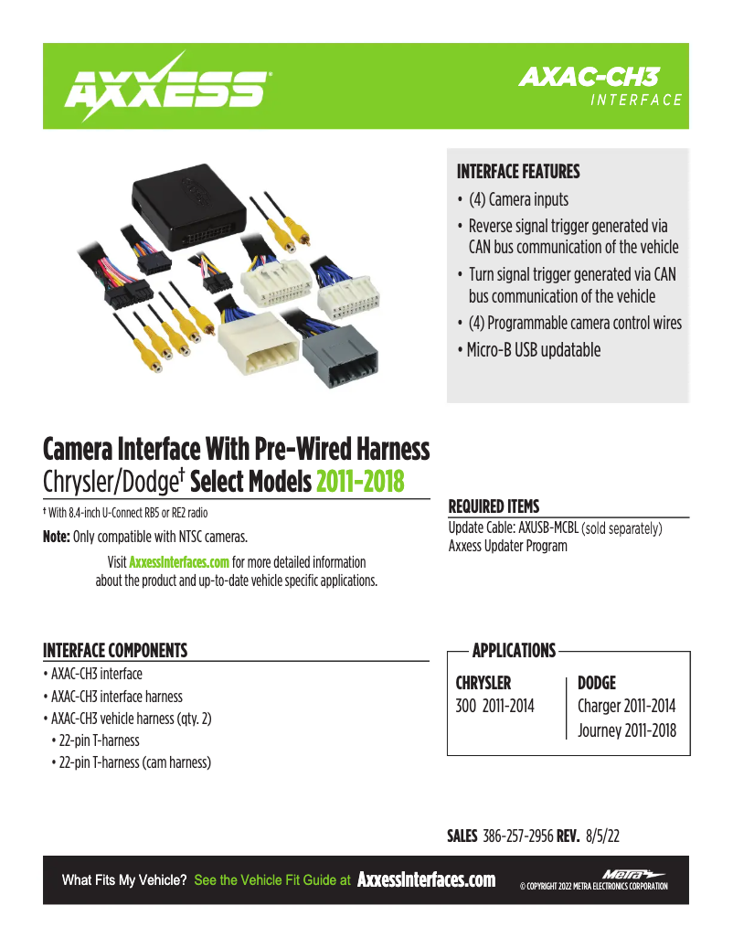 First page image of the manual for AXAC-CH3