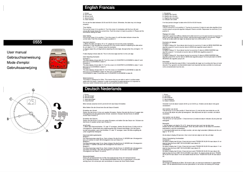 First page image of the manual for 0555