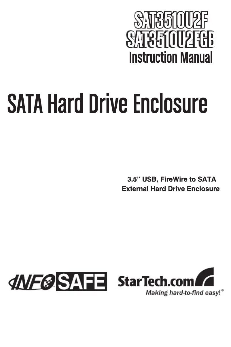 First page image of the manual for SAT3510U2FGB