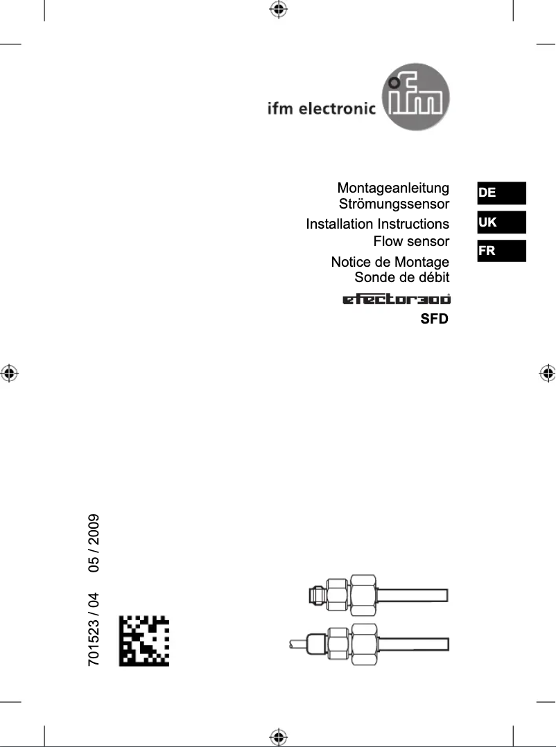 Page 1 of the manual User Manual IFM SF5300